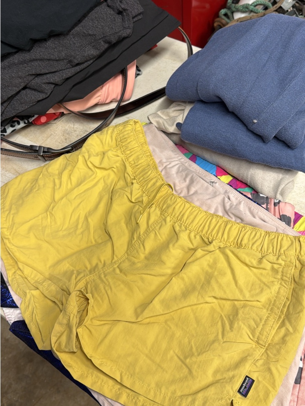 Patagonia Yellow Elastic Waist Casual Shorts